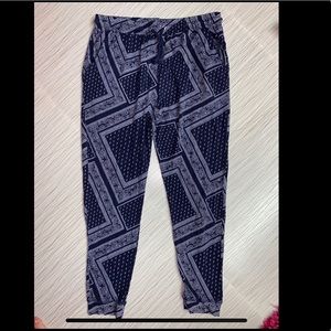 Navy blue bandana joggers